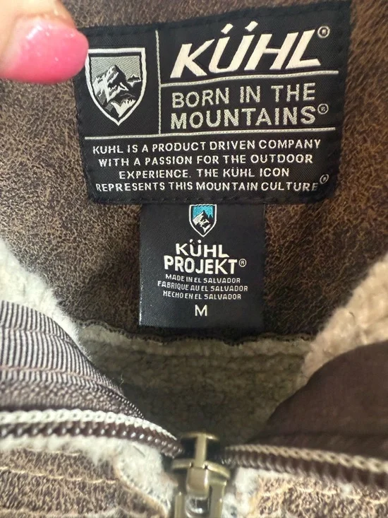 KUHL Projekt Dani Sherpa Vest Womens Brown Faux Leather Wool Outdoor Medium - Picture 3 of 12